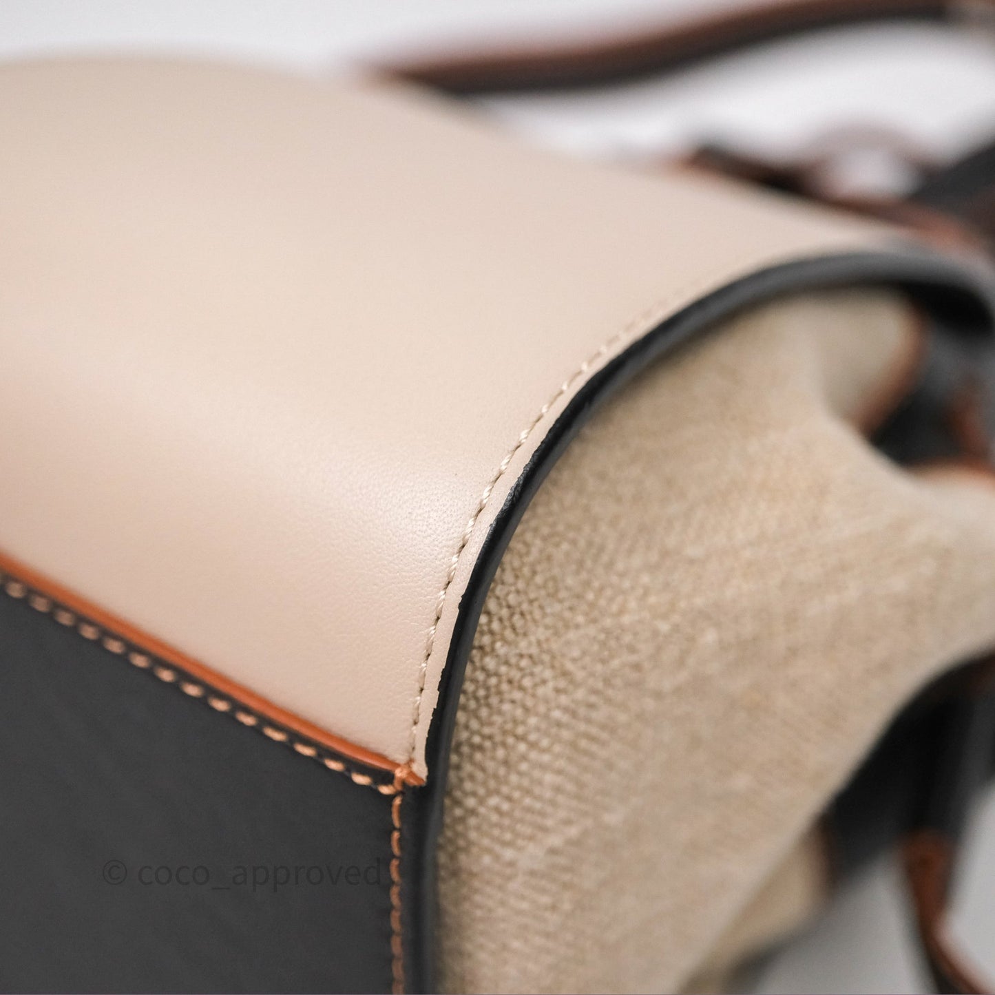 Loewe Mini Hammock Drawstring Beige/ Black Calfskin