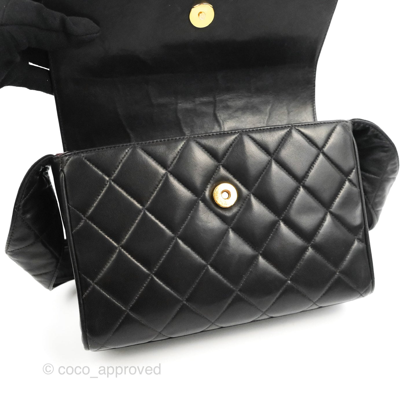 Chanel Vintage CC Quilted Shoulder Bag So Black Lambskin