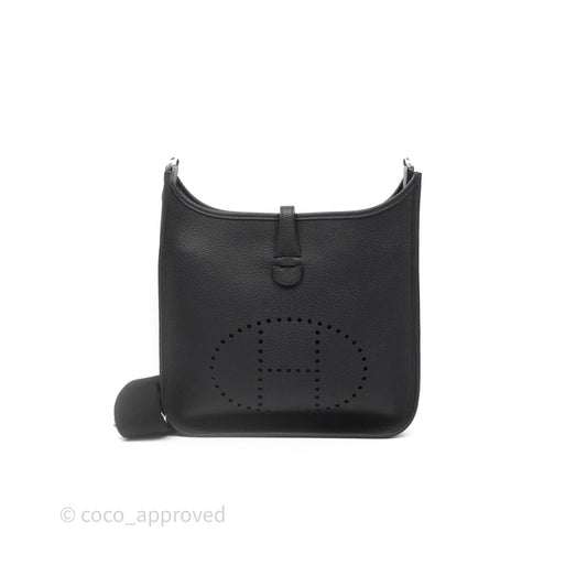 Hermes Evelyne III 29 Noir 89 Black Clemence Palladium Hardware