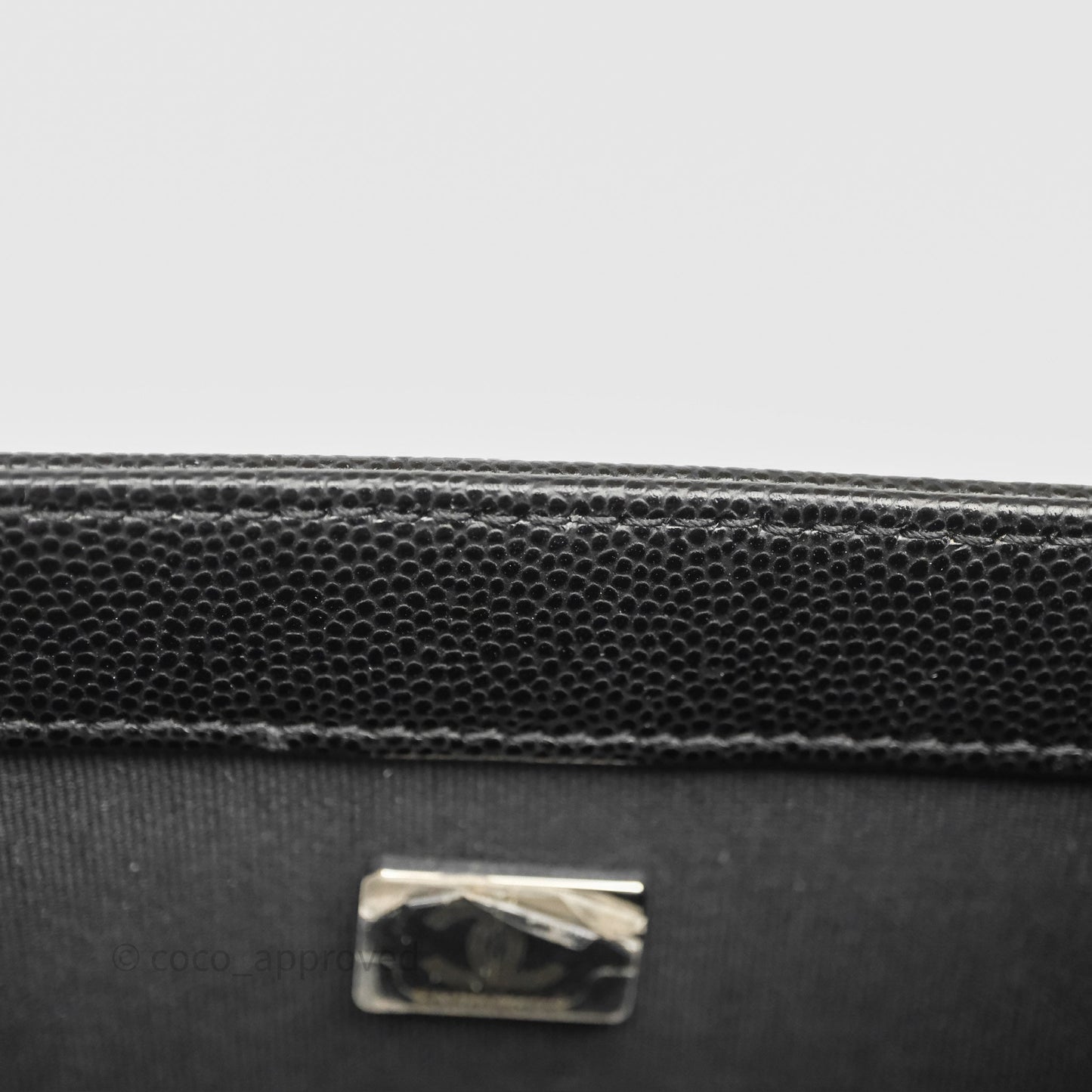 Chanel Small Boy Black Caviar Ruthenium Hardware