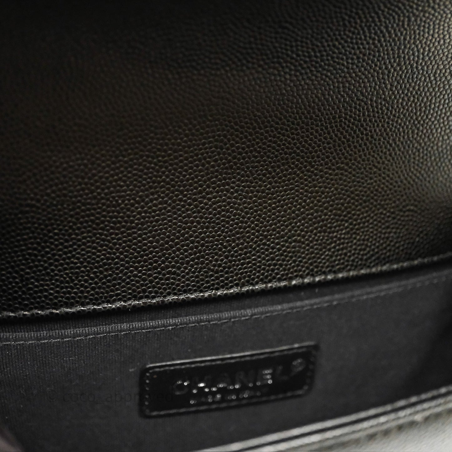Chanel Small Boy Black Caviar Ruthenium Hardware