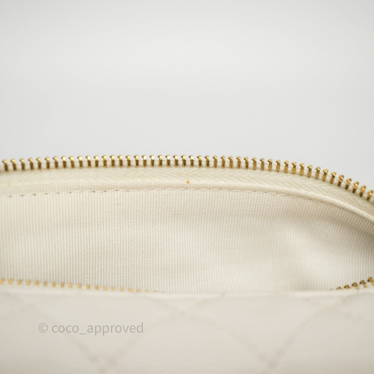 Chanel Quilted Polly Pocket Hobo Bag Caviar White Gold Hardware