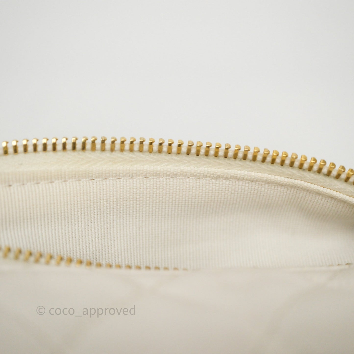 Chanel Quilted Polly Pocket Hobo Bag Caviar White Gold Hardware