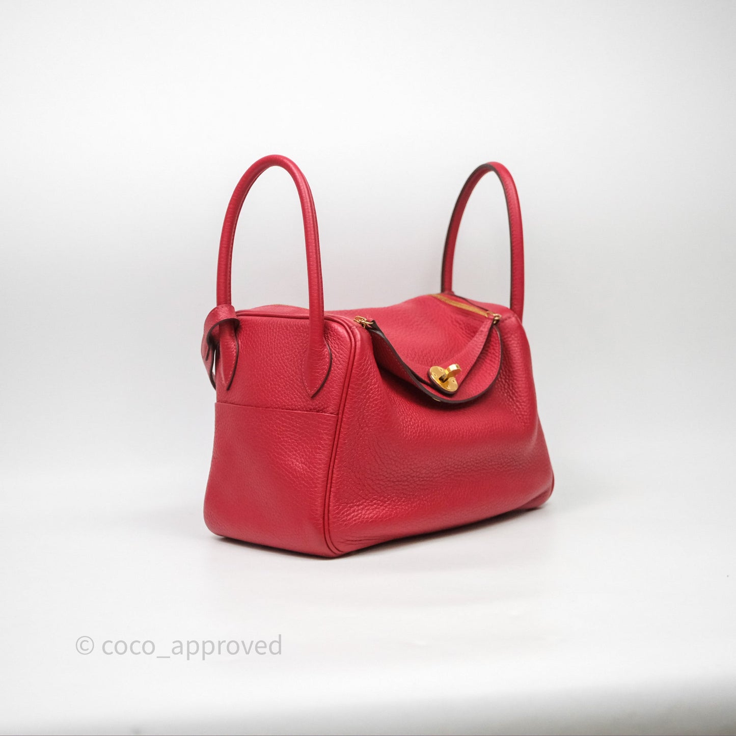 Hermes Lindy 26 Rouge Casaque Q5 Clemence Gold Hardware