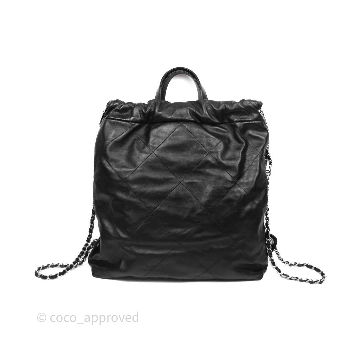 Chanel 22 Medium Calfskin Quilted Backpack Black