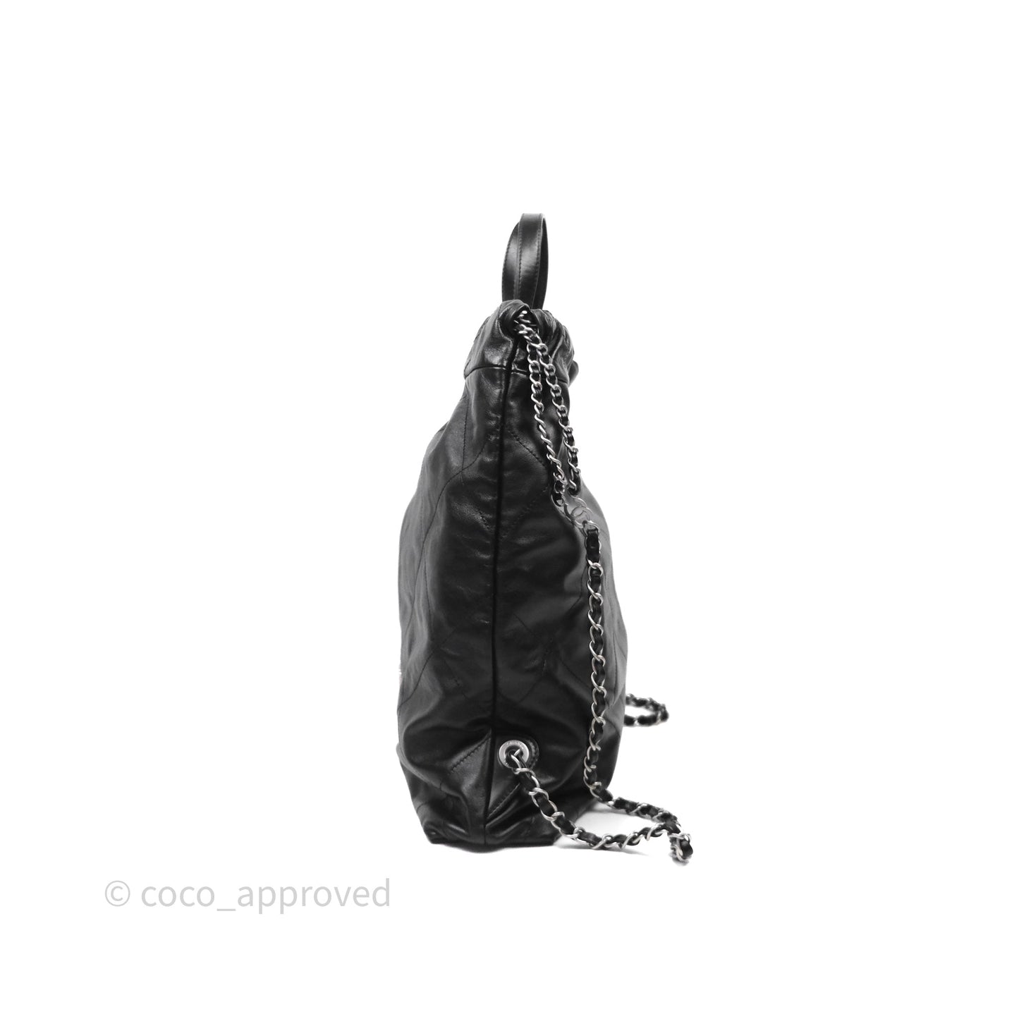 Chanel 22 Medium Calfskin Quilted Backpack Black