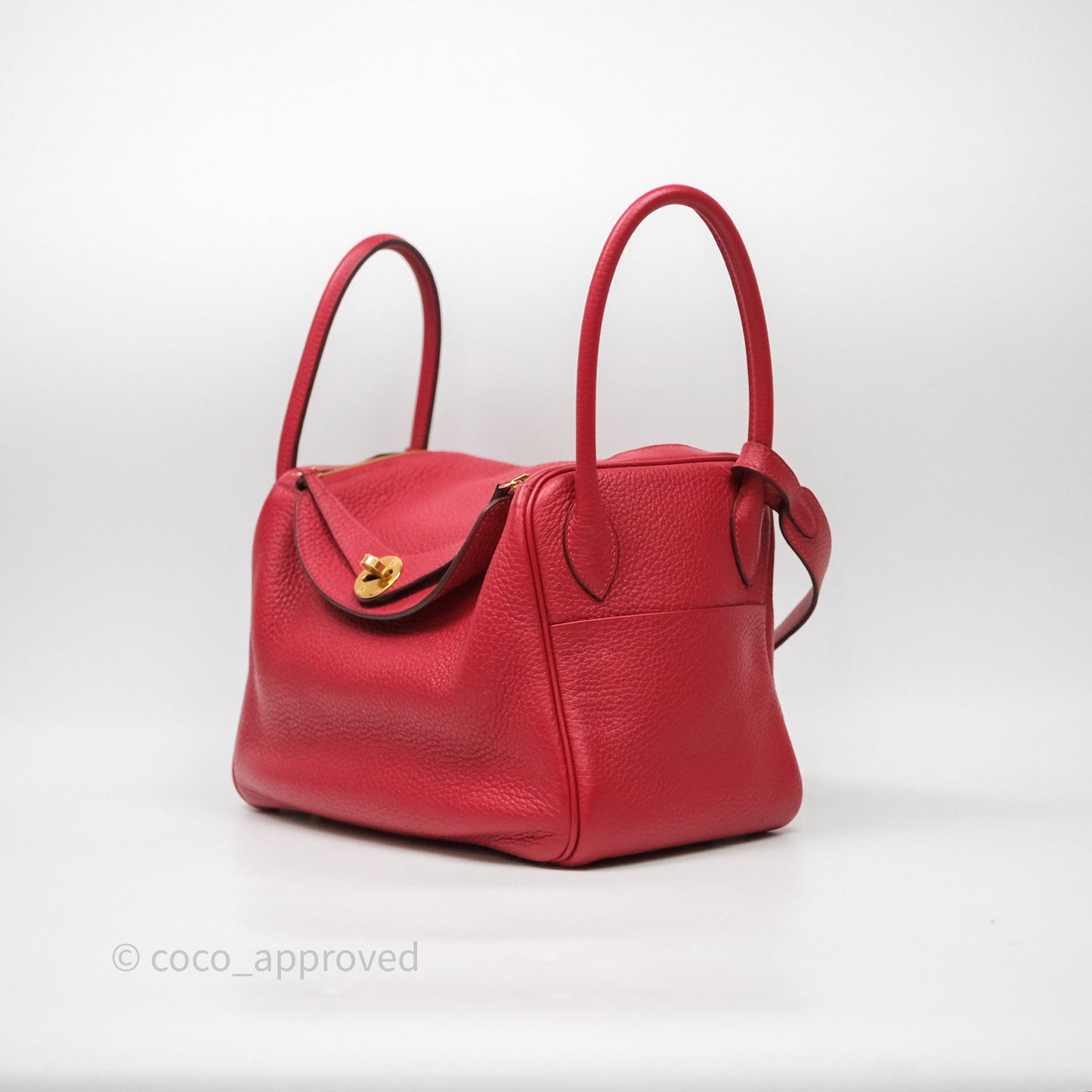 Hermes Lindy 26 Rouge Casaque Q5 Clemence Gold Hardware