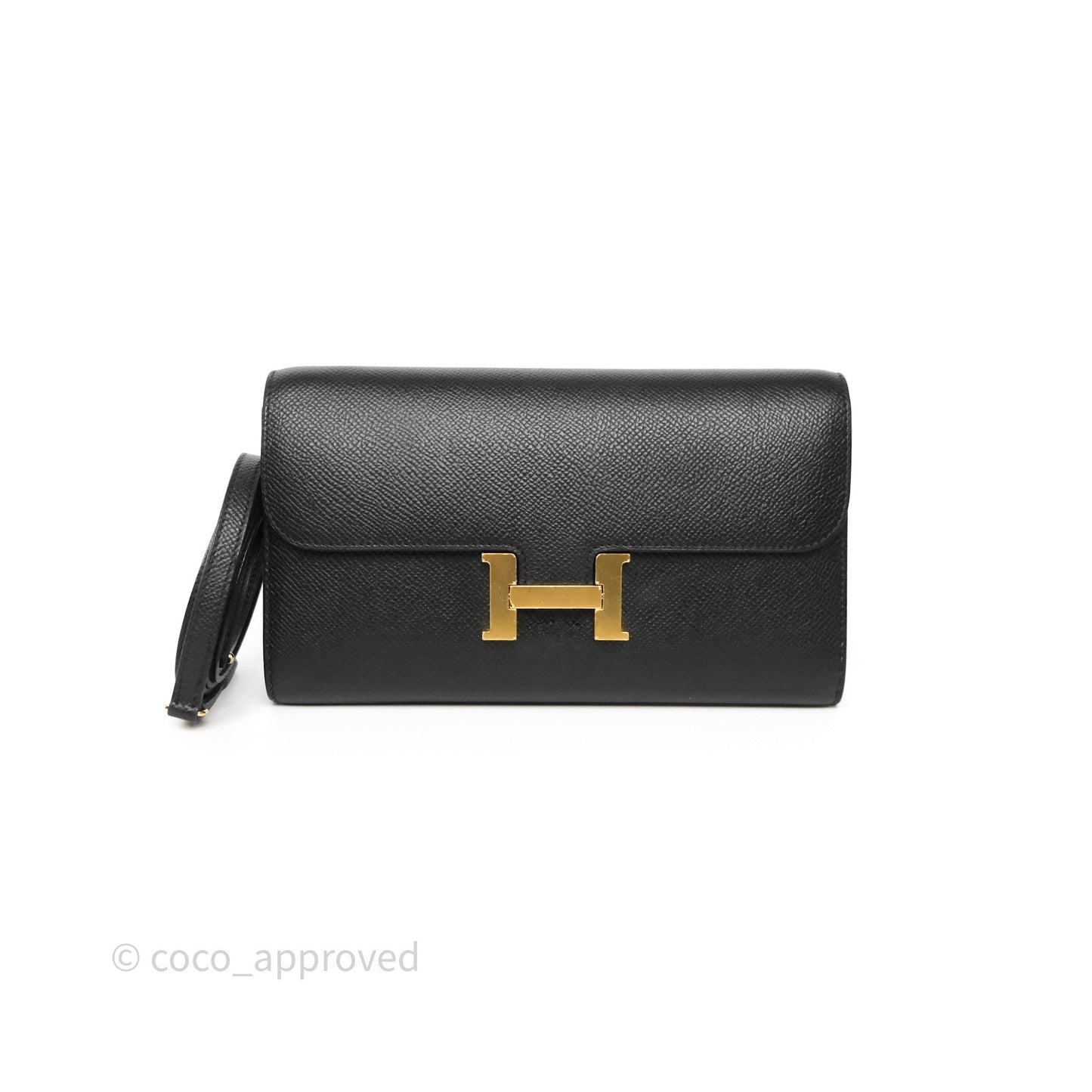 Hermès Constance Long To Go Wallet Black Noir 89 Epsom Gold Hardware