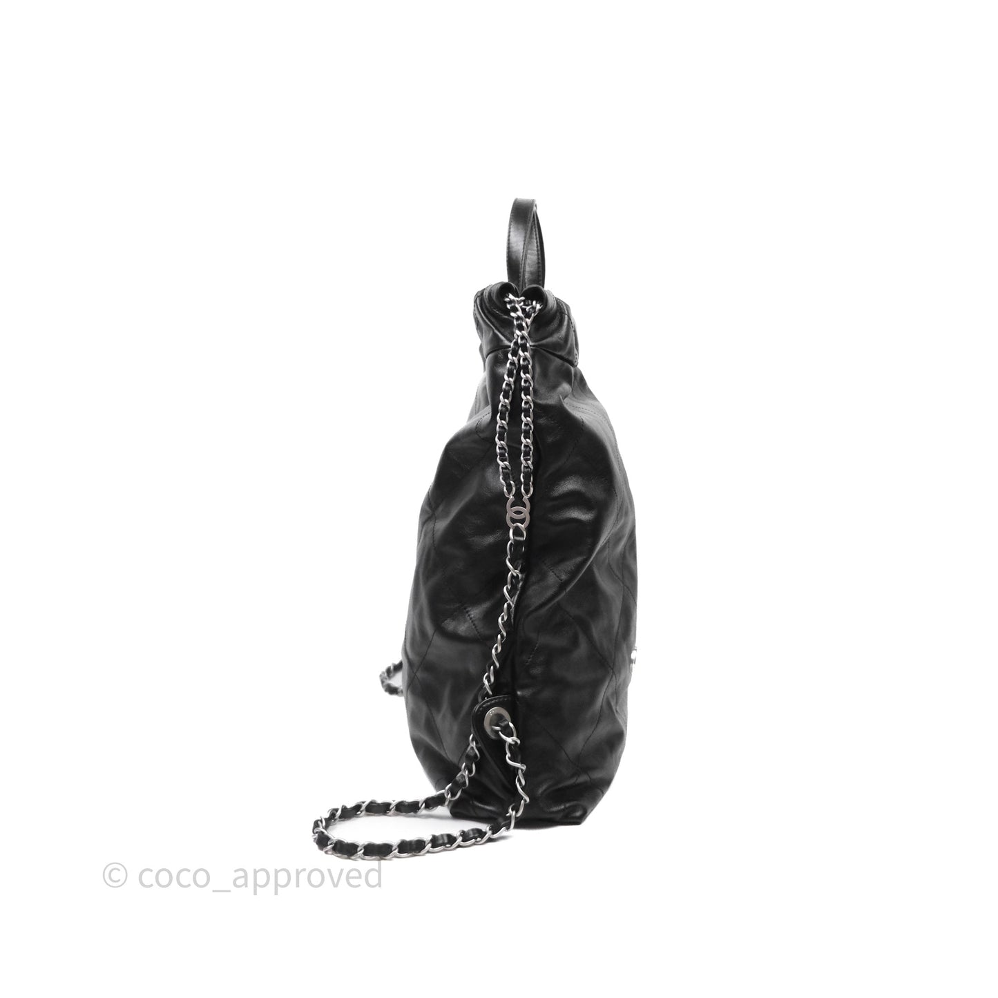 Chanel 22 Medium Calfskin Quilted Backpack Black