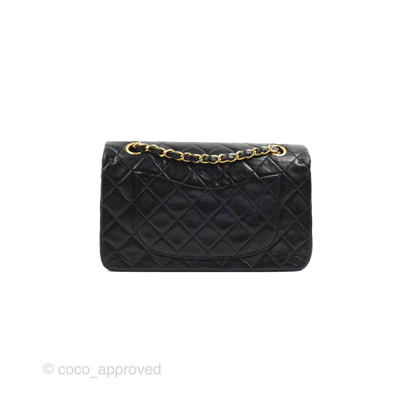 Chanel Vintage Small Classic Flap Black Lambskin 24K Gold Hardware