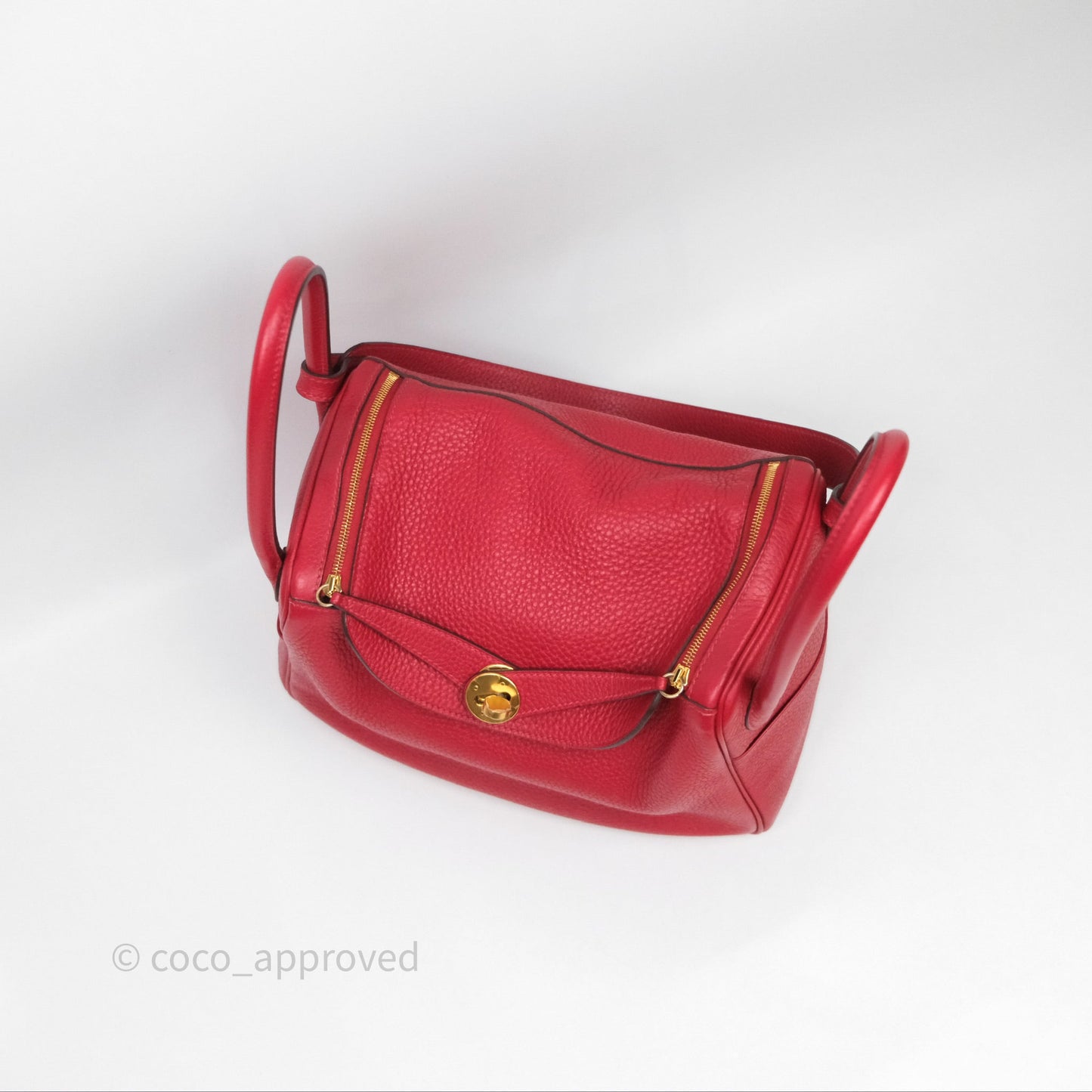 Hermes Lindy 26 Rouge Casaque Q5 Clemence Gold Hardware