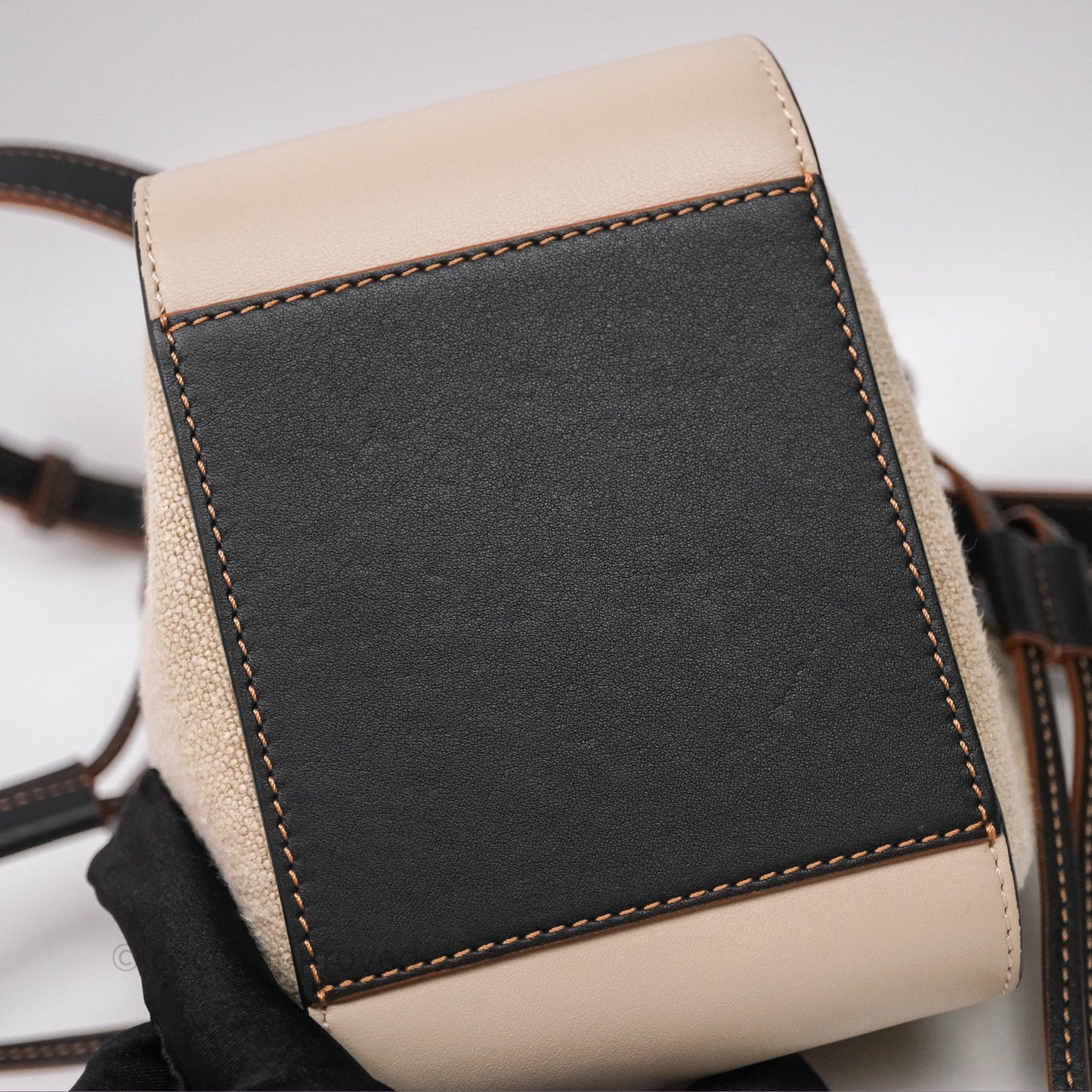 Loewe Mini Hammock Drawstring Beige/ Black Calfskin