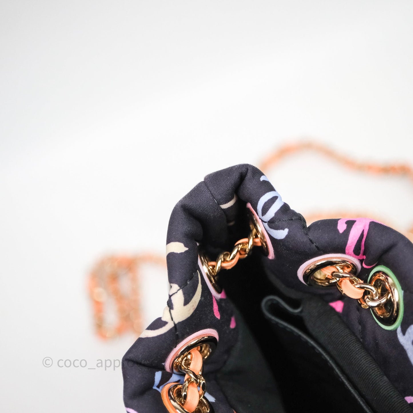 Chanel Small Drawstring Backpack Multicolored CC Printed Fabric 24S