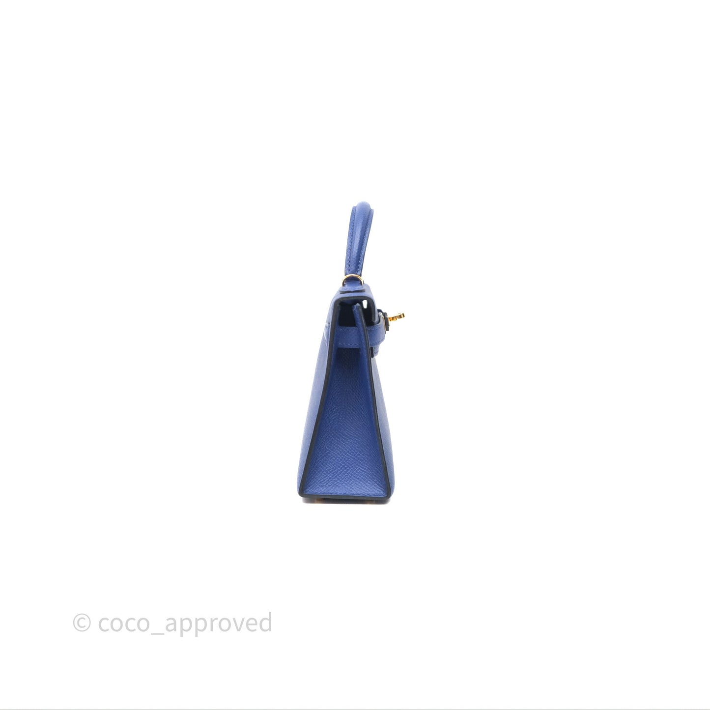 Hermes Mini Kelly Electric Blue Espom Gold Hardware
