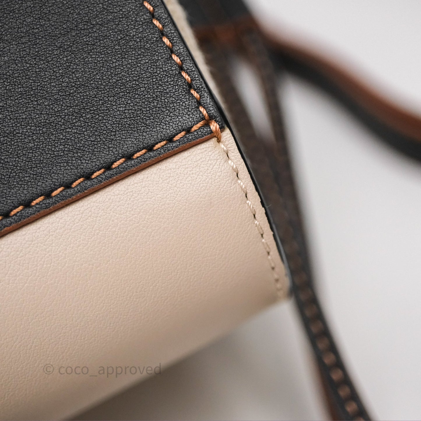 Loewe Mini Hammock Drawstring Beige/ Black Calfskin