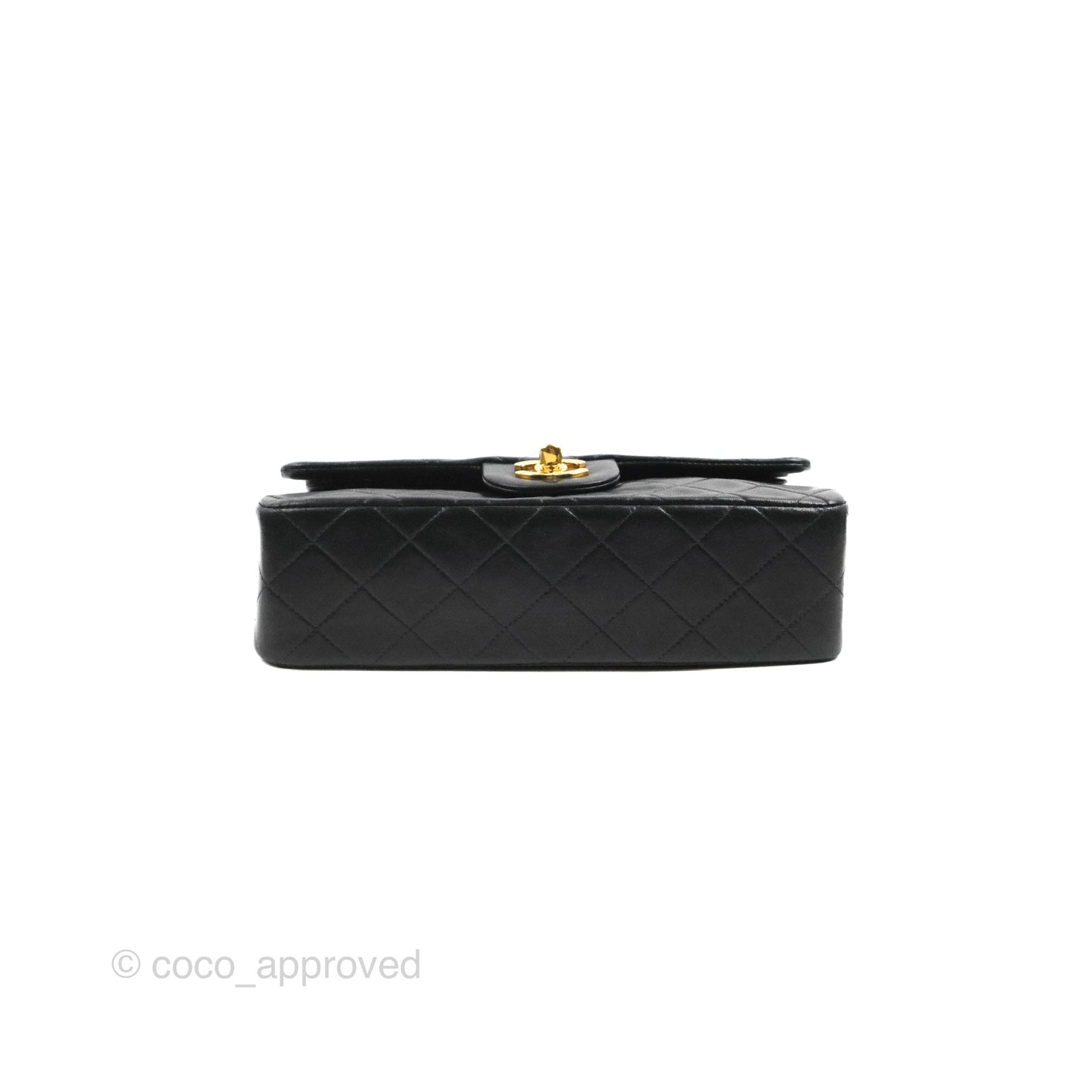 Chanel Vintage Small Classic Flap Black Lambskin 24K Gold Hardware