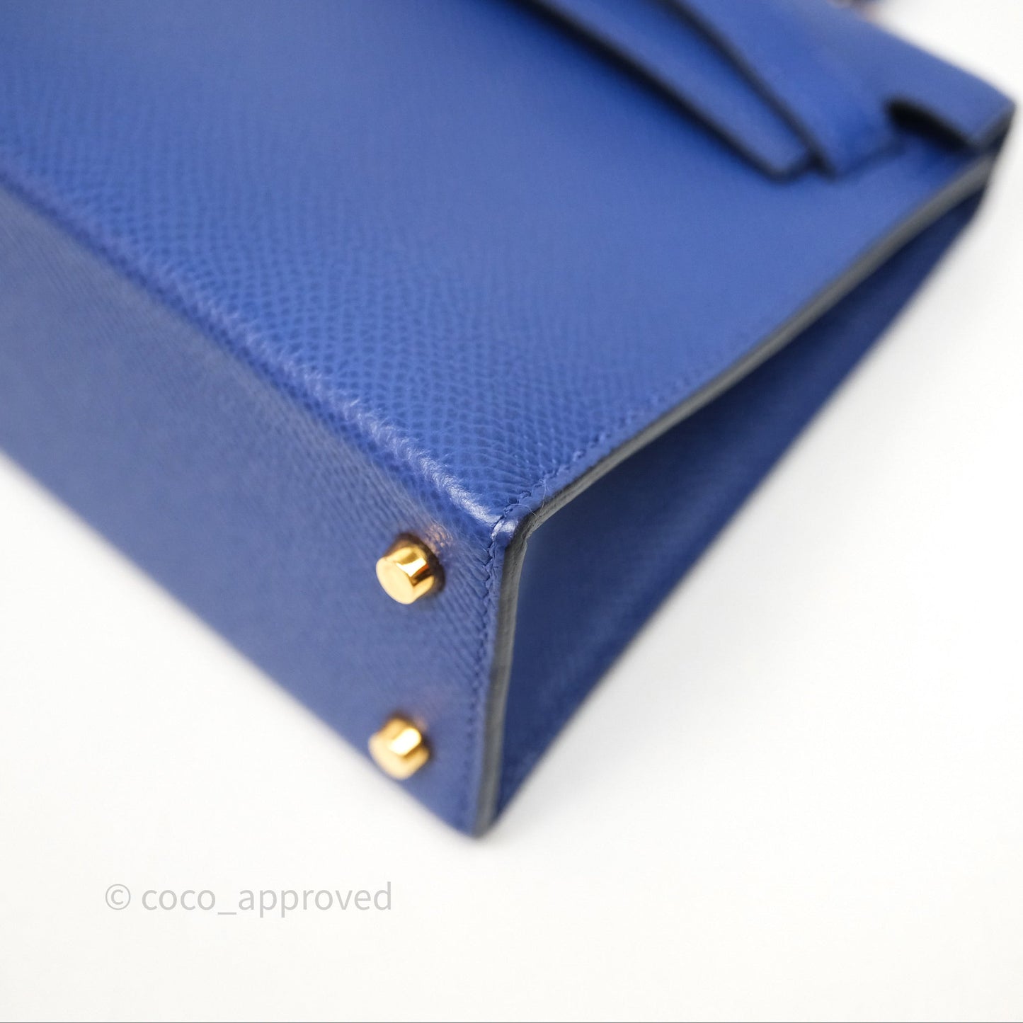 Hermes Mini Kelly Electric Blue Espom Gold Hardware