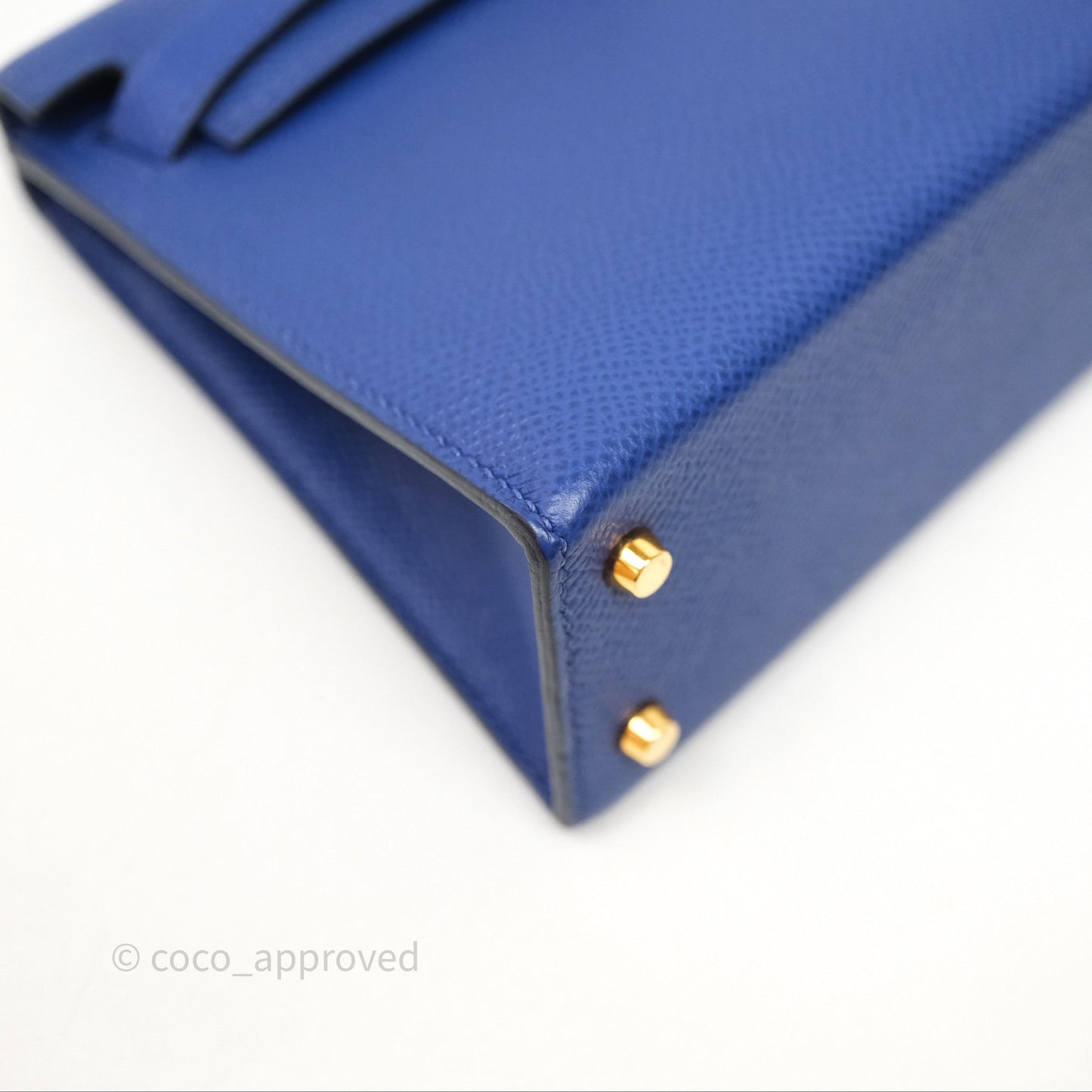 Hermes Mini Kelly Electric Blue Espom Gold Hardware