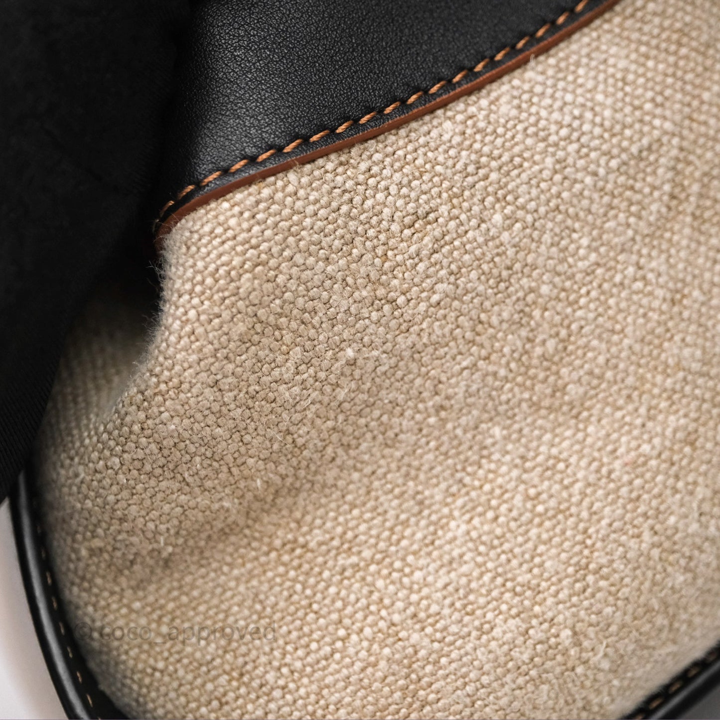 Loewe Mini Hammock Drawstring Beige/ Black Calfskin