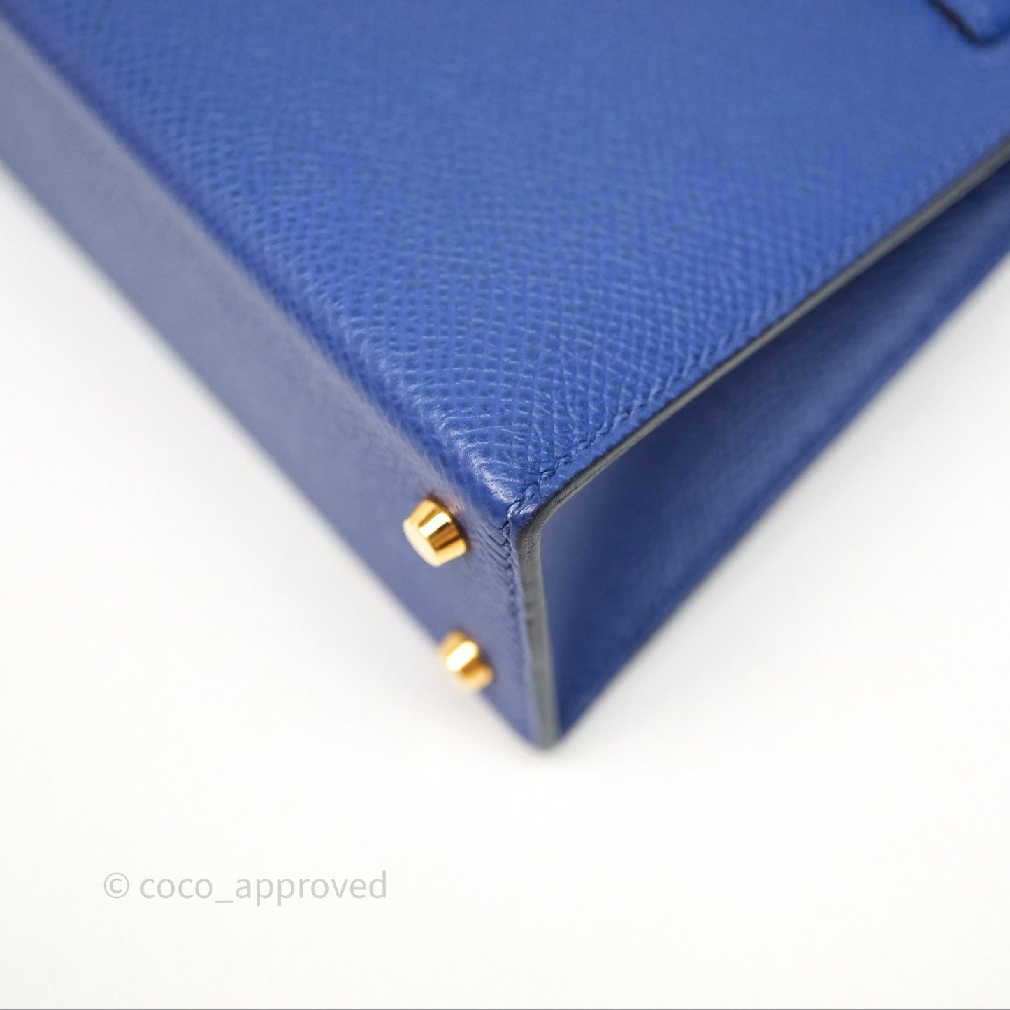 Hermes Mini Kelly Electric Blue Espom Gold Hardware