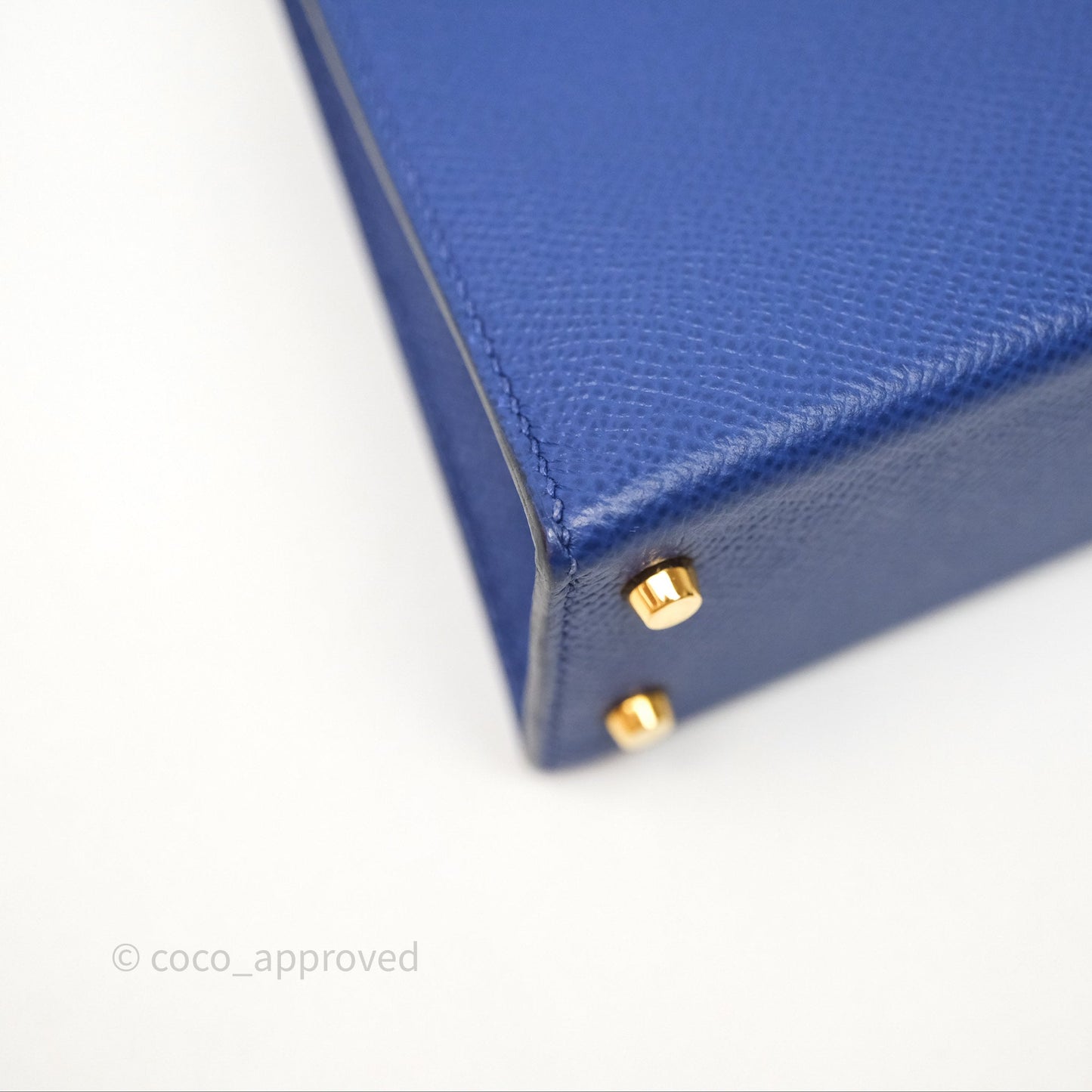 Hermes Mini Kelly Electric Blue Espom Gold Hardware