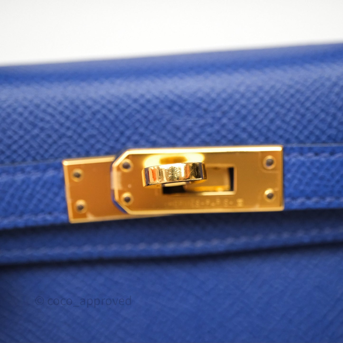 Hermes Mini Kelly Electric Blue Espom Gold Hardware
