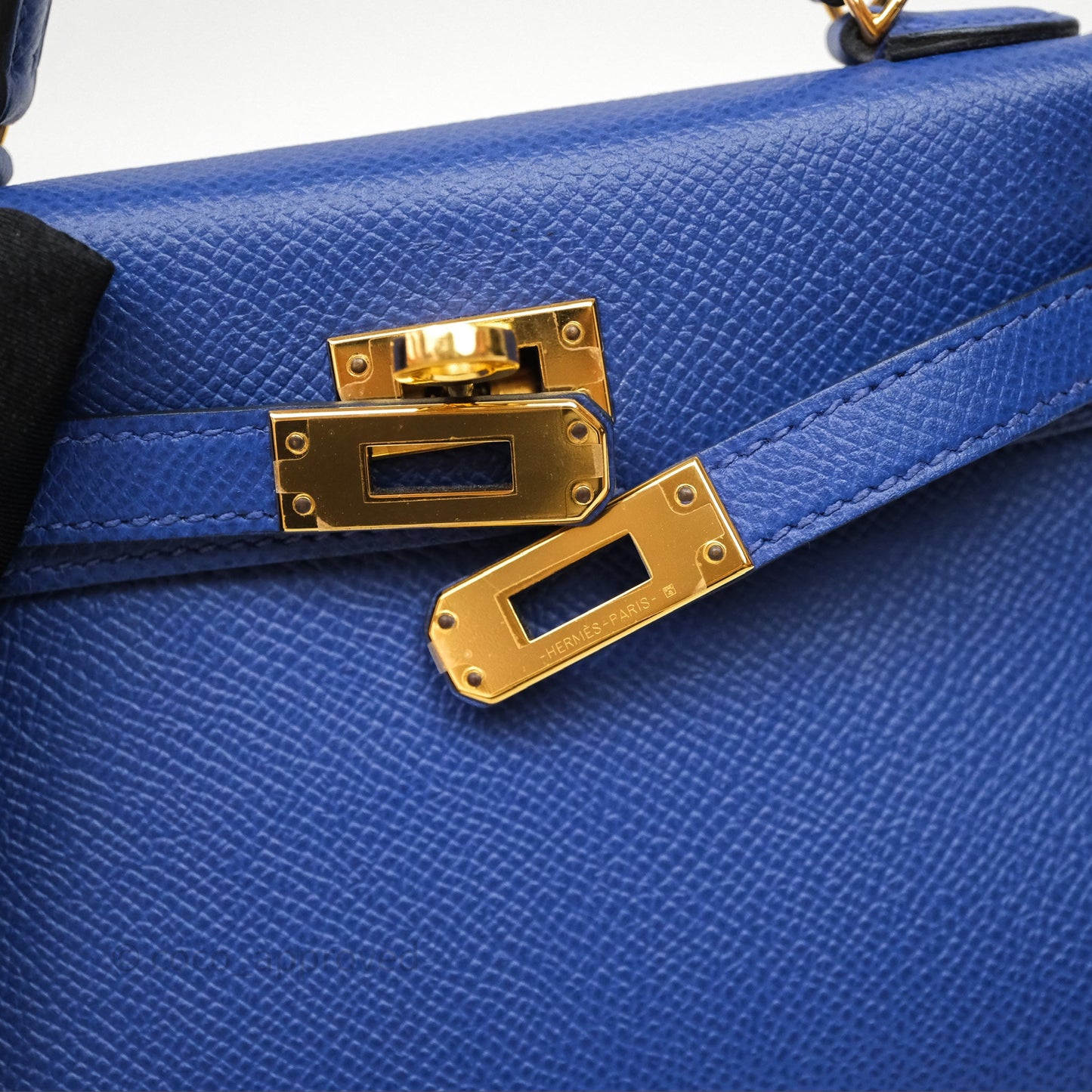 Hermes Mini Kelly Electric Blue Espom Gold Hardware