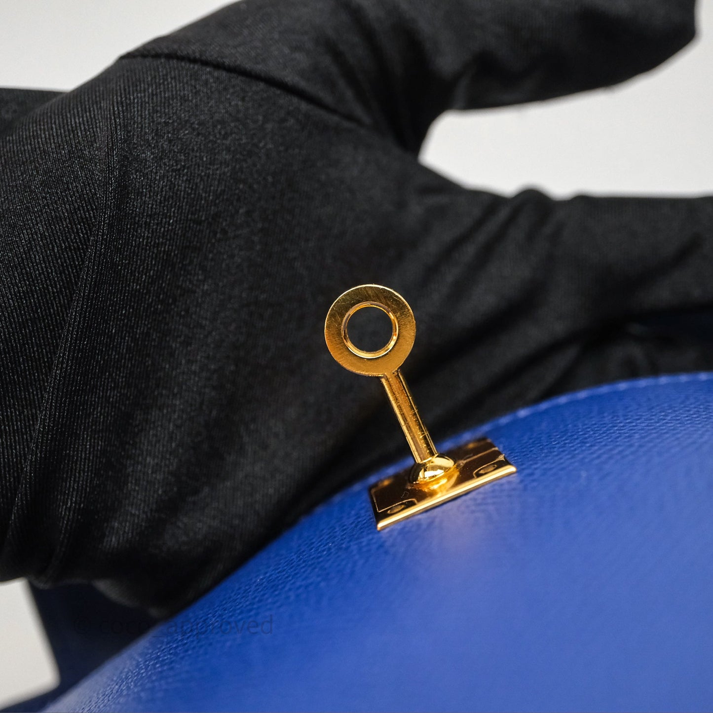 Hermes Mini Kelly Electric Blue Espom Gold Hardware