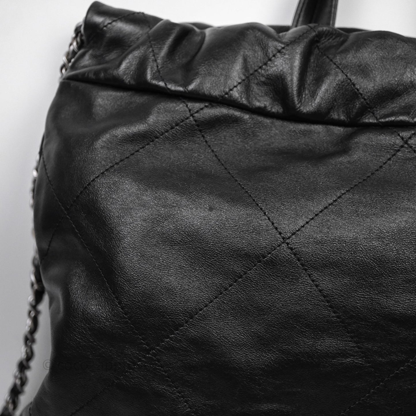 Chanel 22 Medium Calfskin Quilted Backpack Black