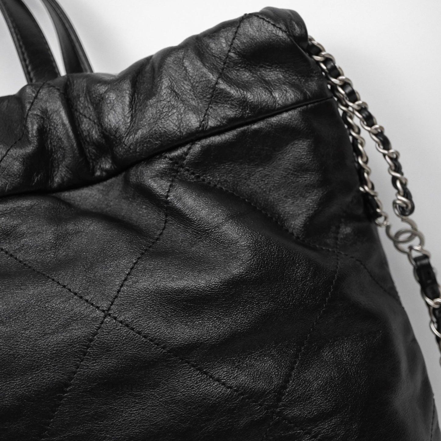 Chanel 22 Medium Calfskin Quilted Backpack Black