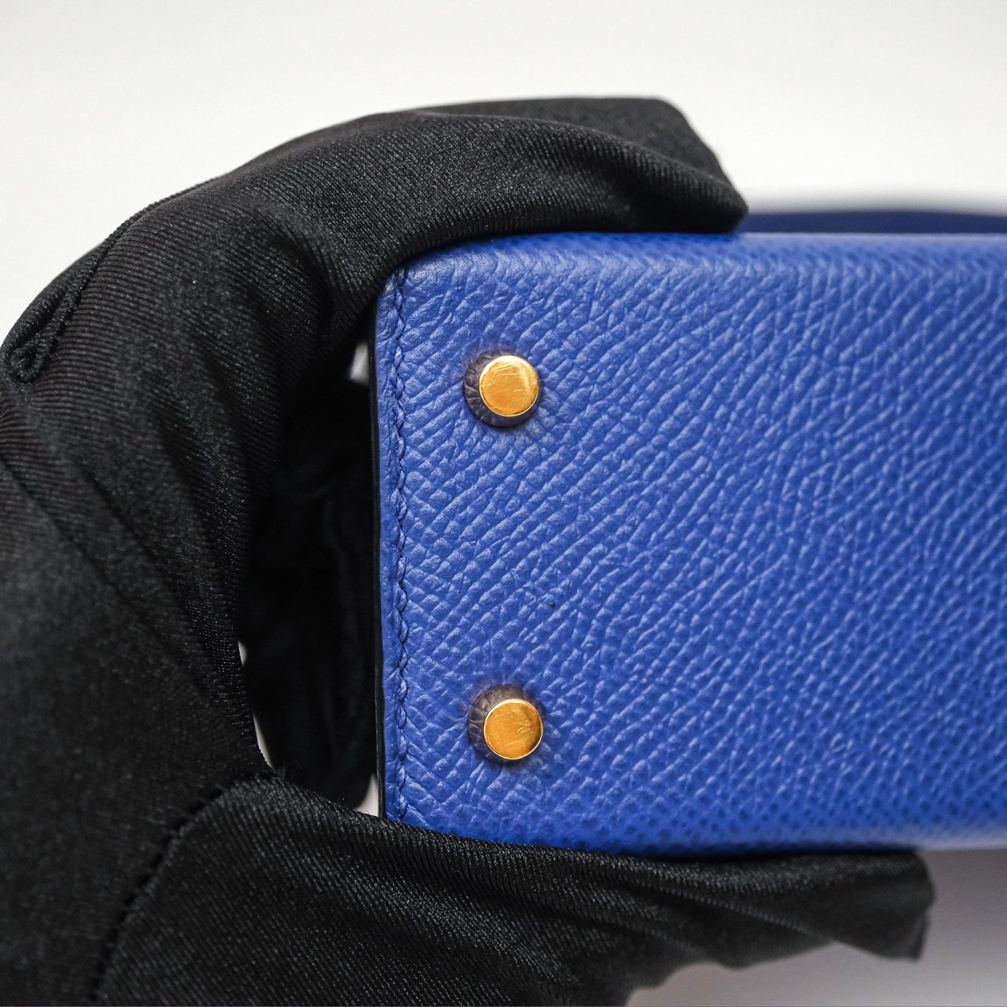Hermes Mini Kelly Electric Blue Espom Gold Hardware