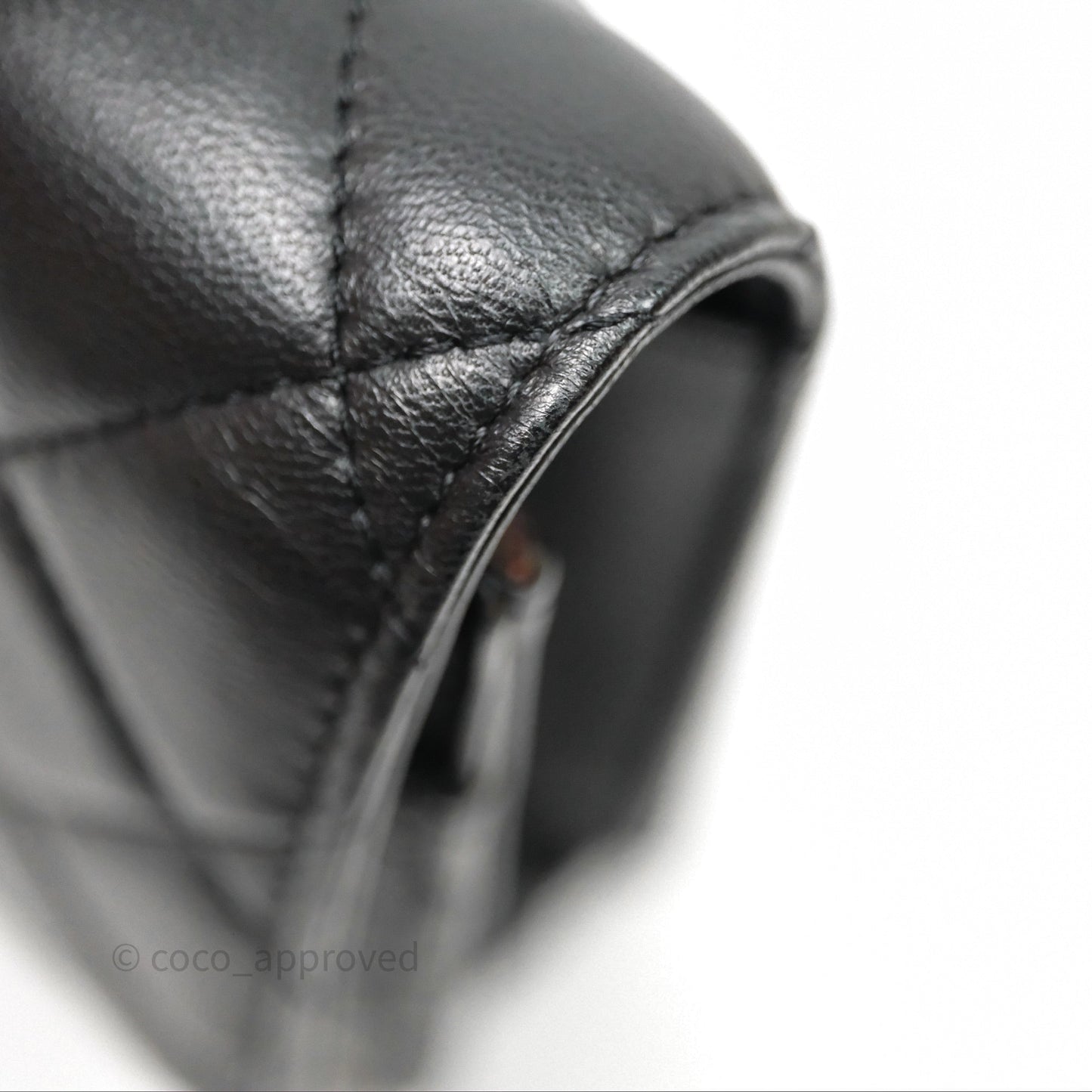 Chanel Quilted Classic Wallet on Chain WOC Black Lambskin Silver Hardware