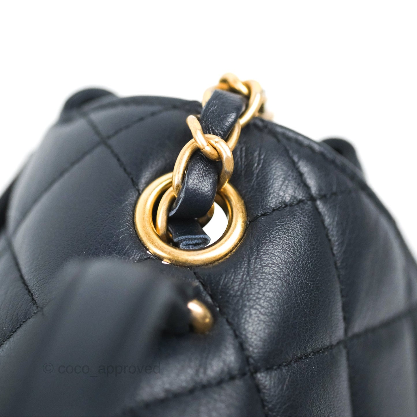 Chanel Golden Class CC Top Handle Bag Navy Calfskin Aged Gold Hardware