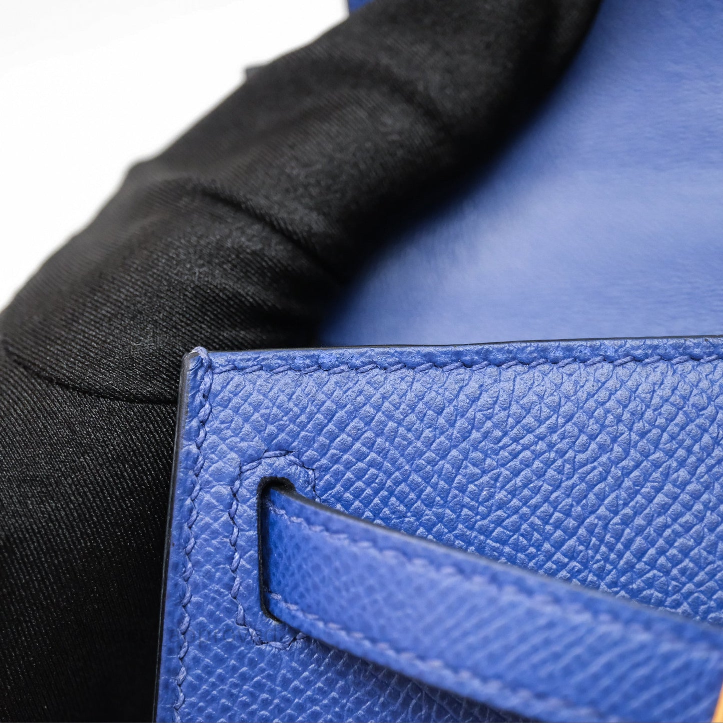 Hermes Mini Kelly Electric Blue Espom Gold Hardware