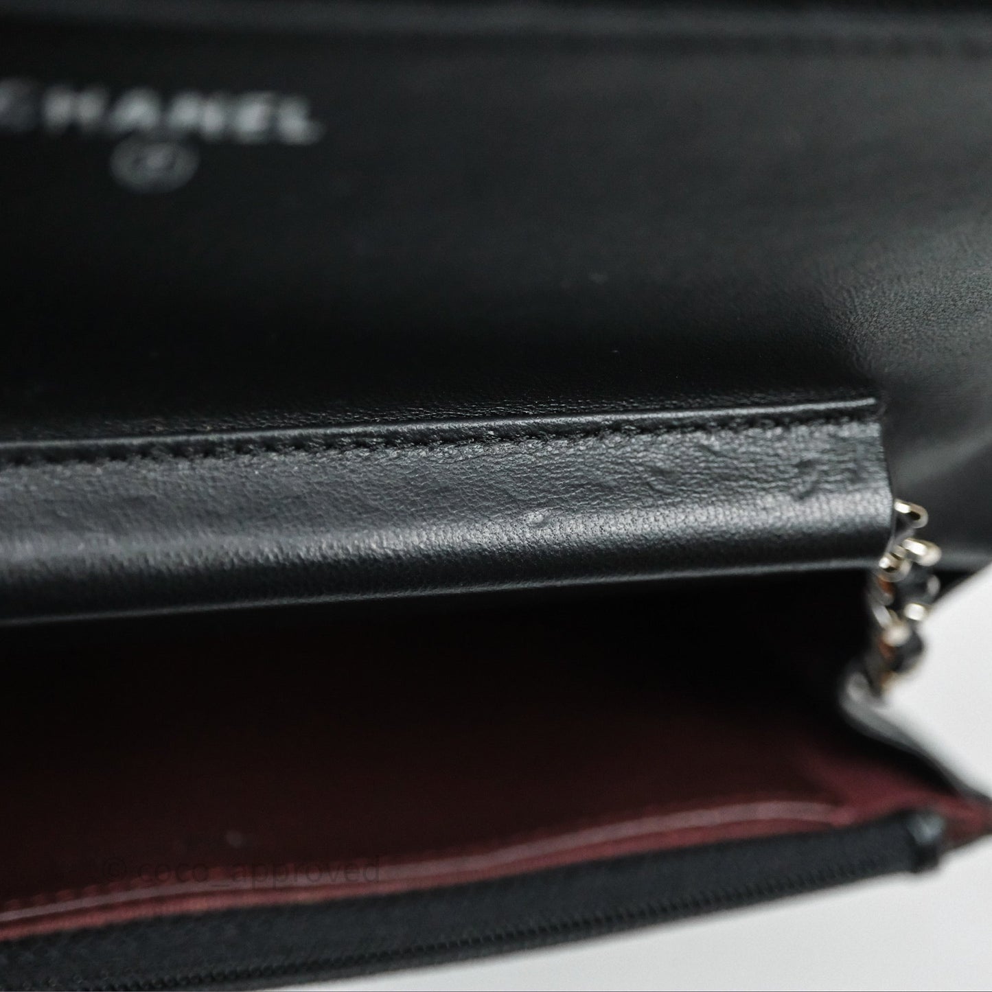 Chanel Quilted Classic Wallet on Chain WOC Black Lambskin Silver Hardware