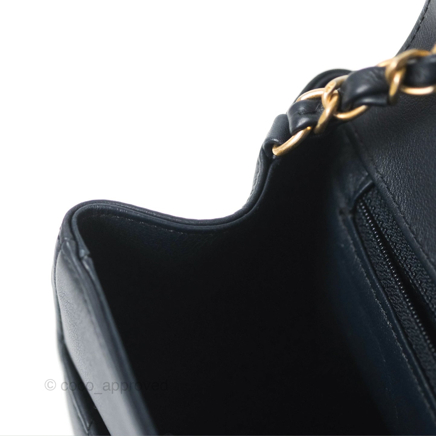 Chanel Golden Class CC Top Handle Bag Navy Calfskin Aged Gold Hardware