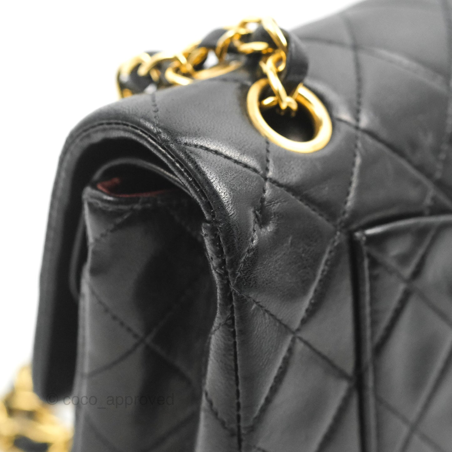 Chanel Vintage Small Classic Flap Black Lambskin 24K Gold Hardware
