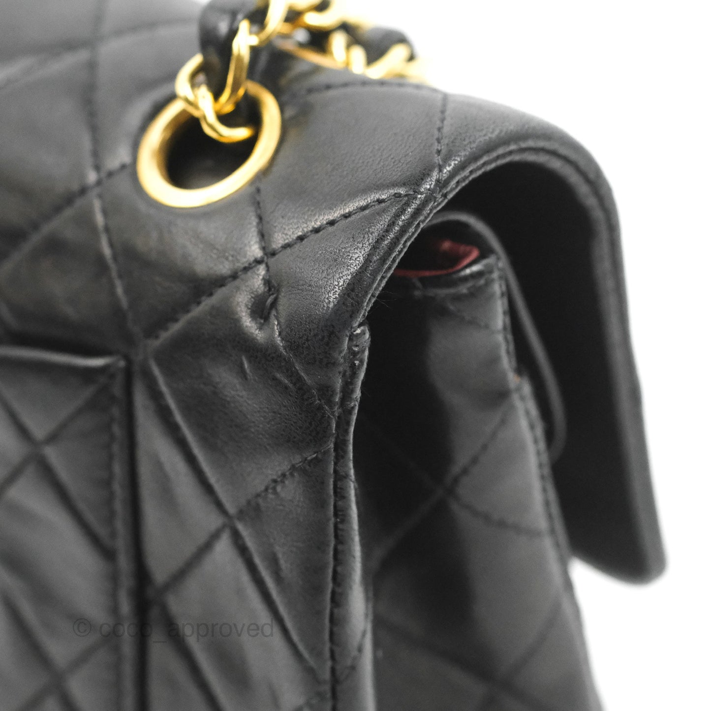 Chanel Vintage Small Classic Flap Black Lambskin 24K Gold Hardware