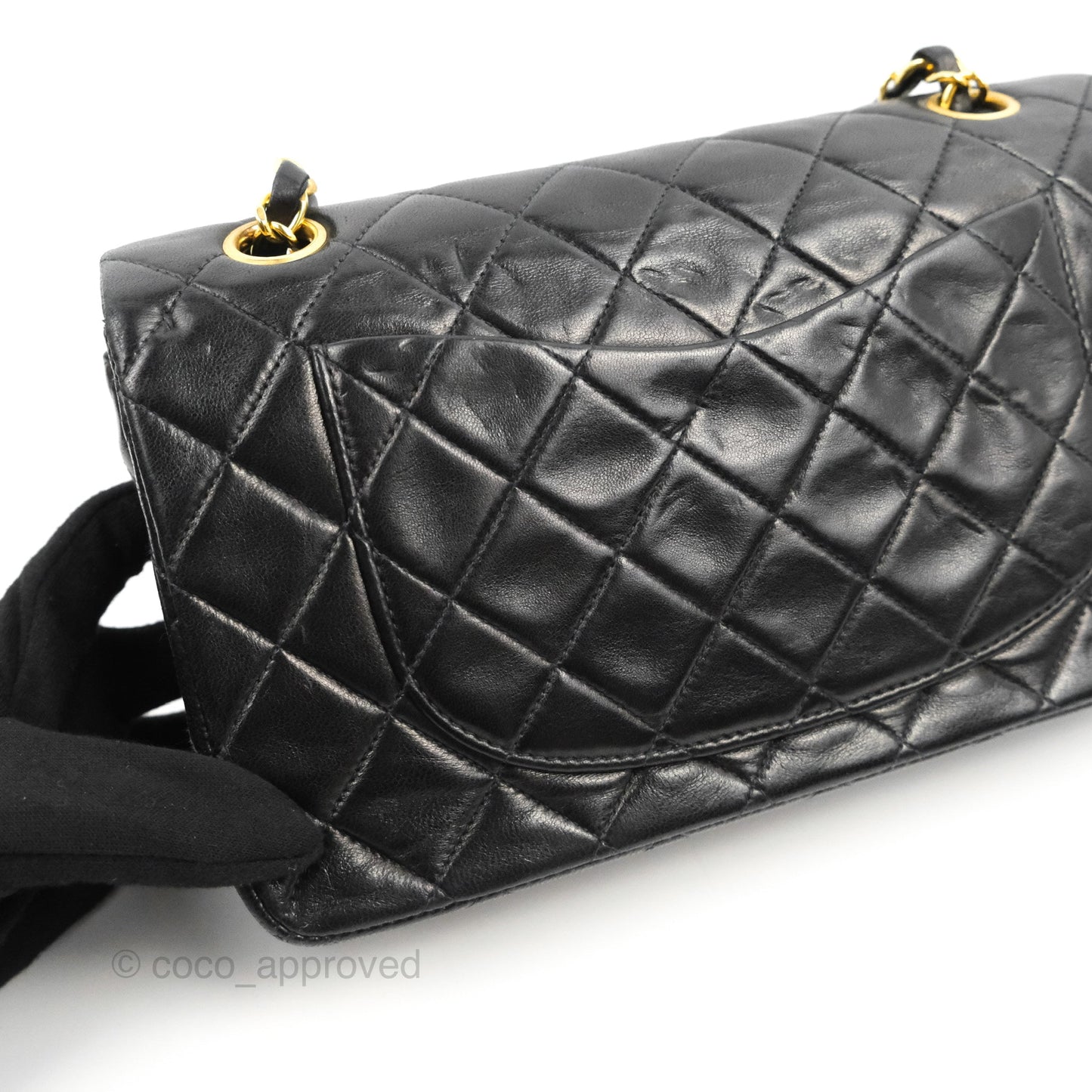 Chanel Vintage Small Classic Flap Black Lambskin 24K Gold Hardware