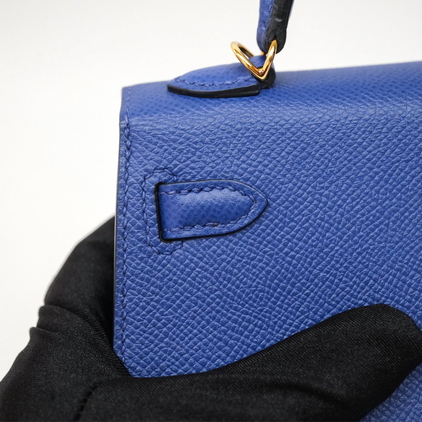 Hermes Mini Kelly Electric Blue Espom Gold Hardware