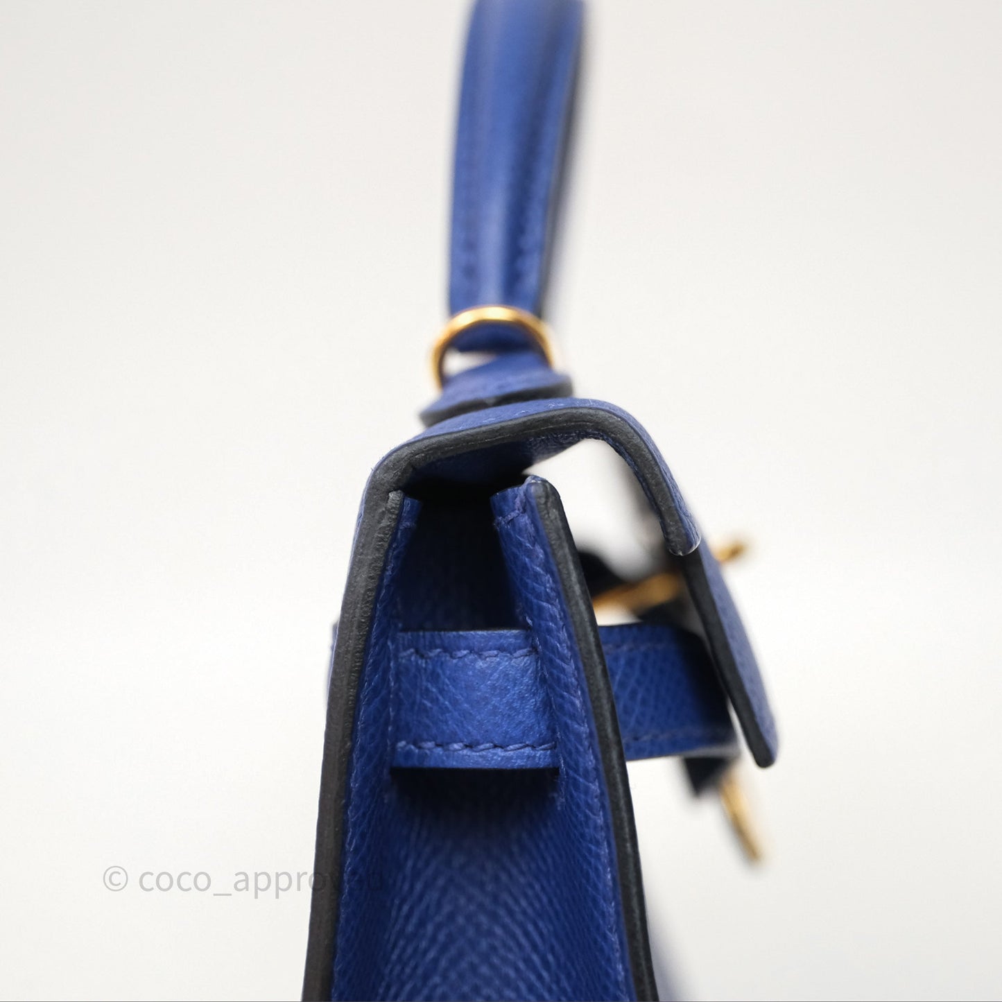 Hermes Mini Kelly Electric Blue Espom Gold Hardware