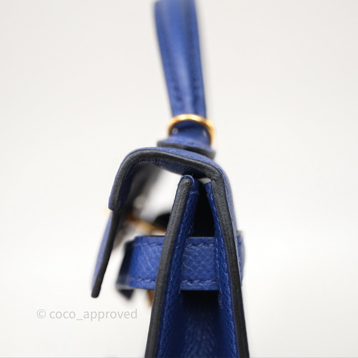 Hermes Mini Kelly Electric Blue Espom Gold Hardware