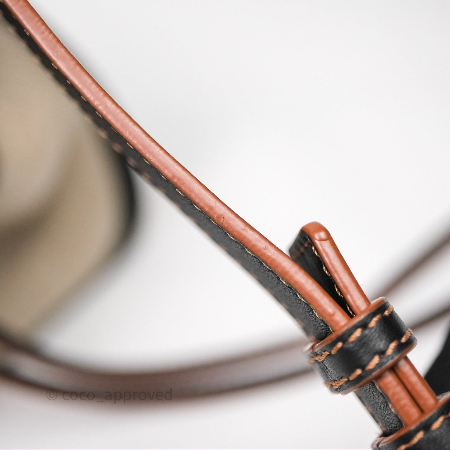 Loewe Mini Hammock Drawstring Beige/ Black Calfskin