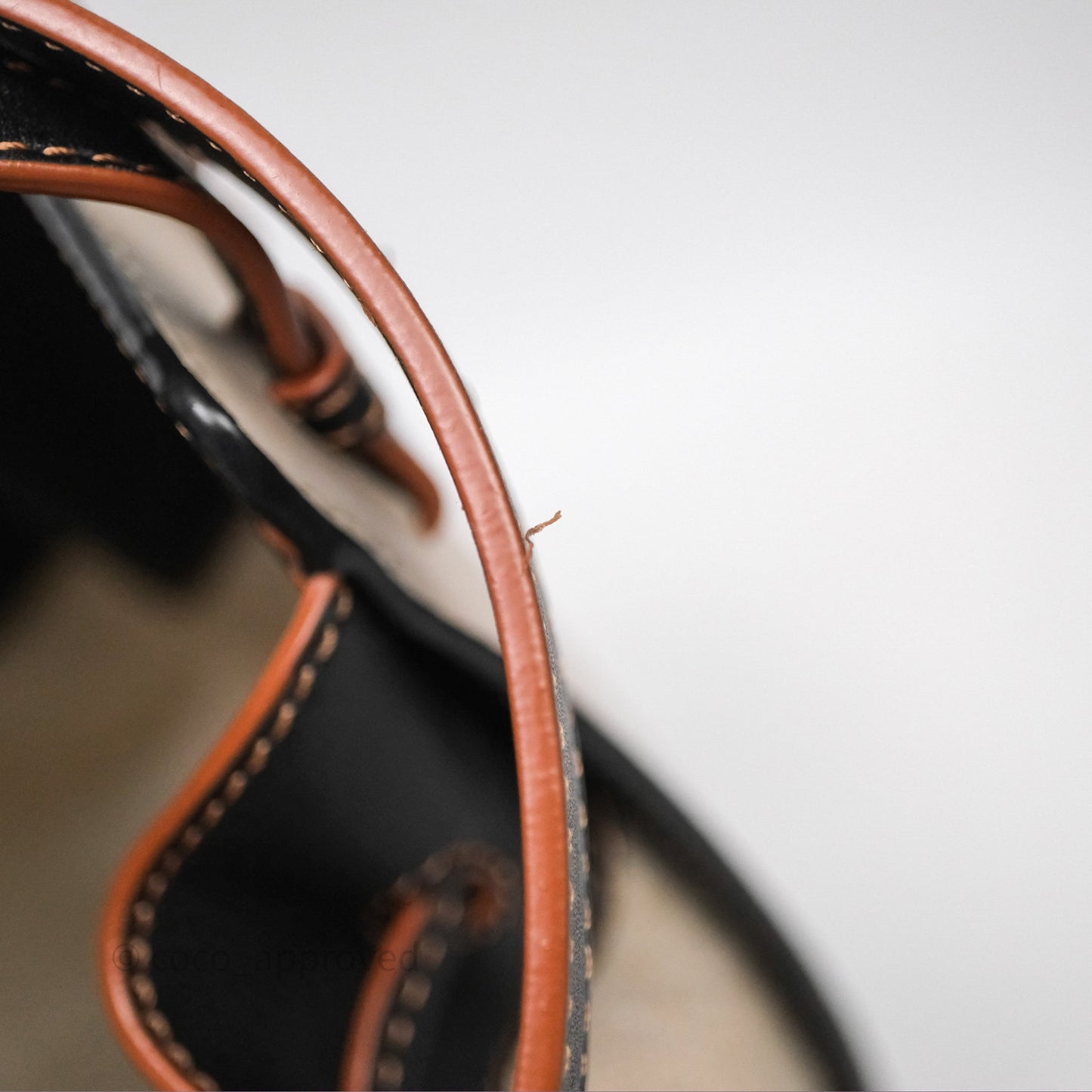 Loewe Mini Hammock Drawstring Beige/ Black Calfskin