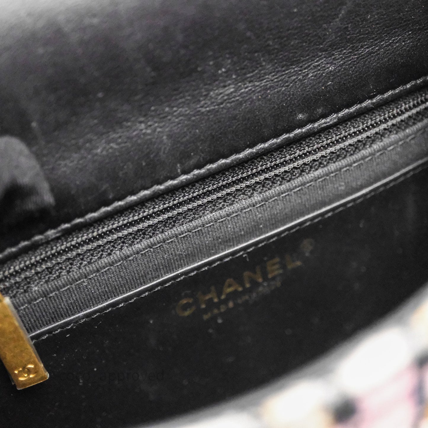 Chanel Pearl Crush Mini Square Pink/ White/ Black Tweed Aged Gold Hardware