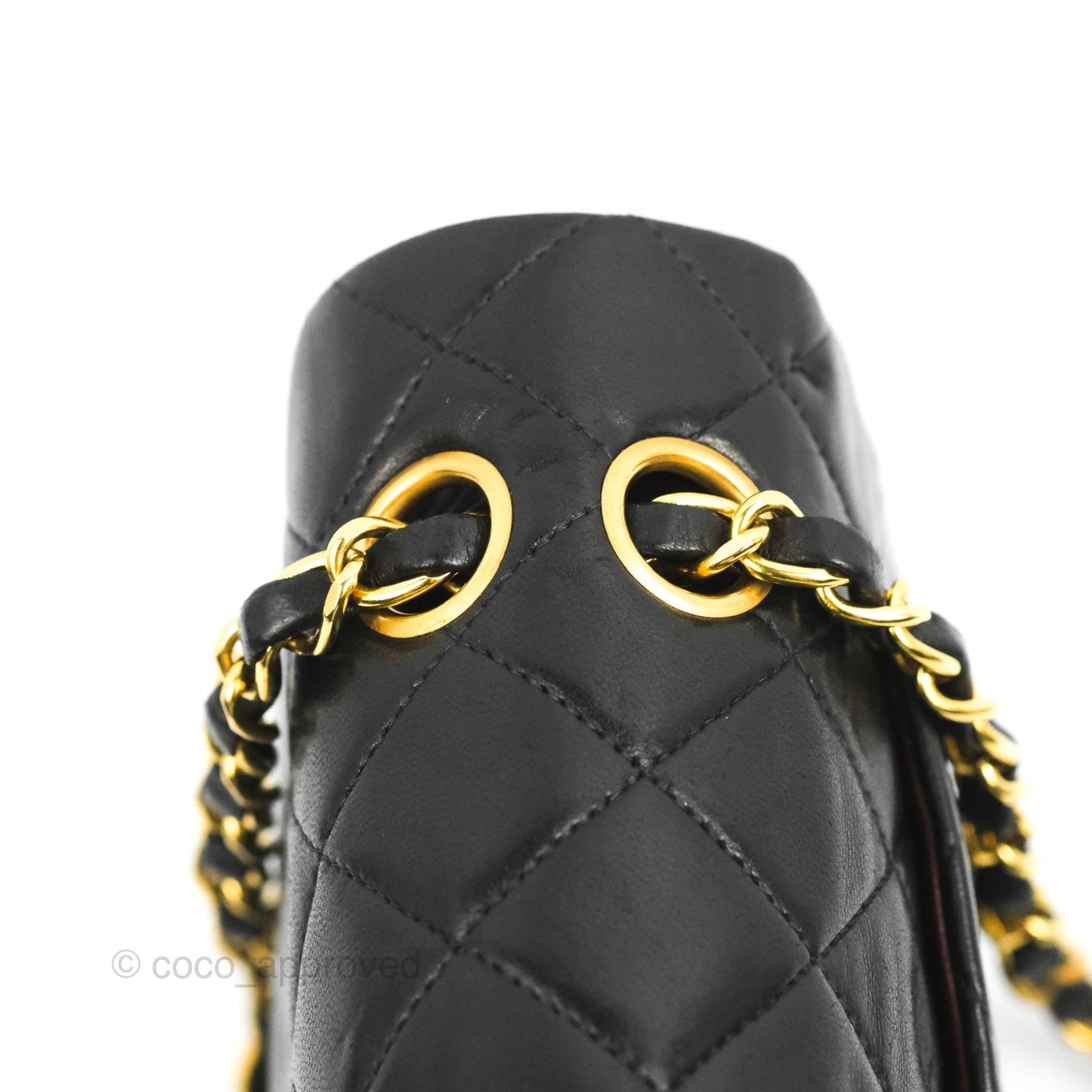 Chanel Vintage Small Classic Flap Black Lambskin 24K Gold Hardware