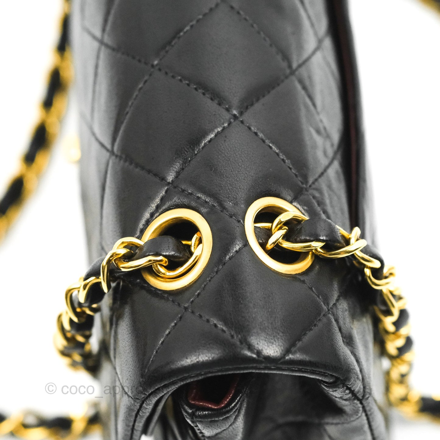 Chanel Vintage Small Classic Flap Black Lambskin 24K Gold Hardware
