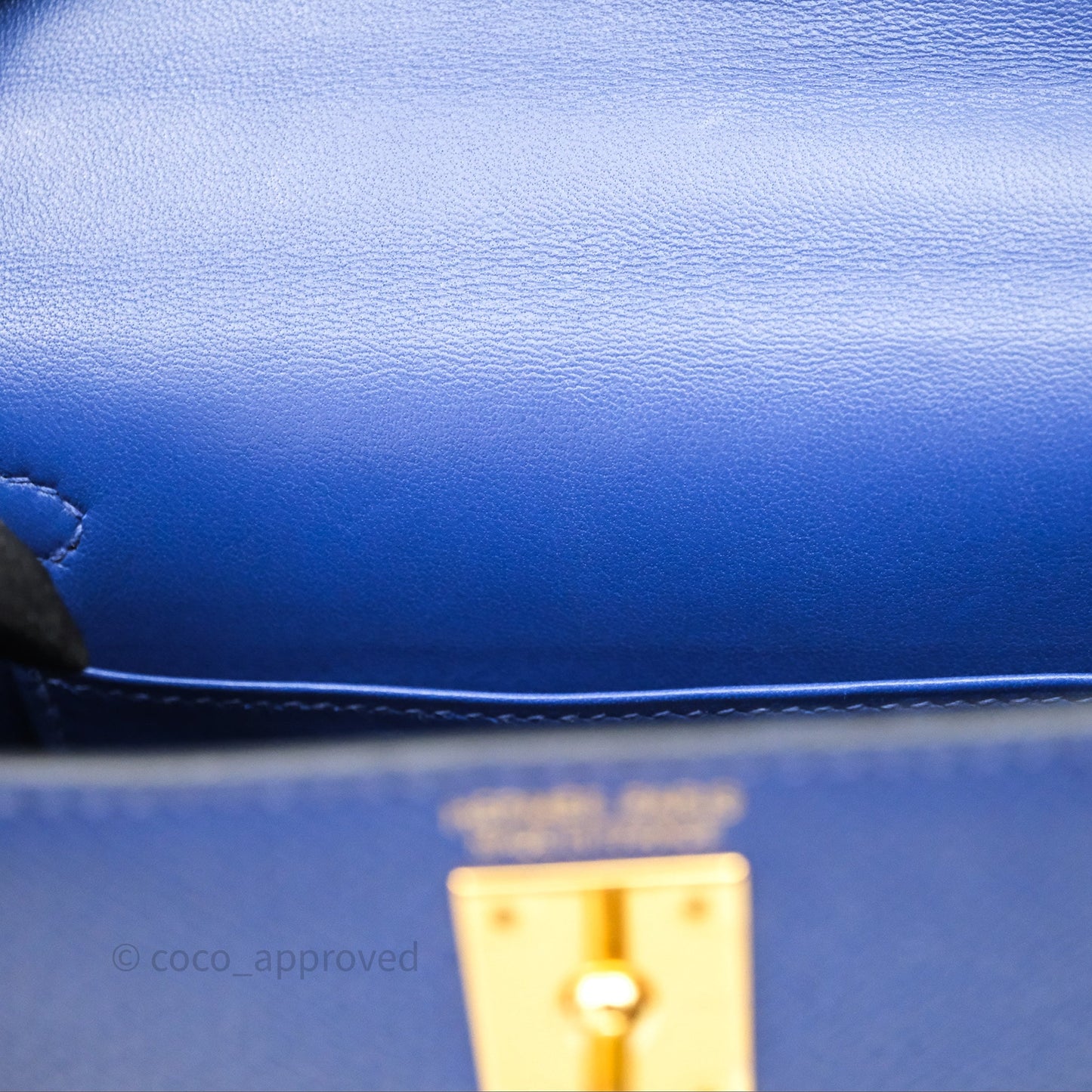 Hermes Mini Kelly Electric Blue Espom Gold Hardware