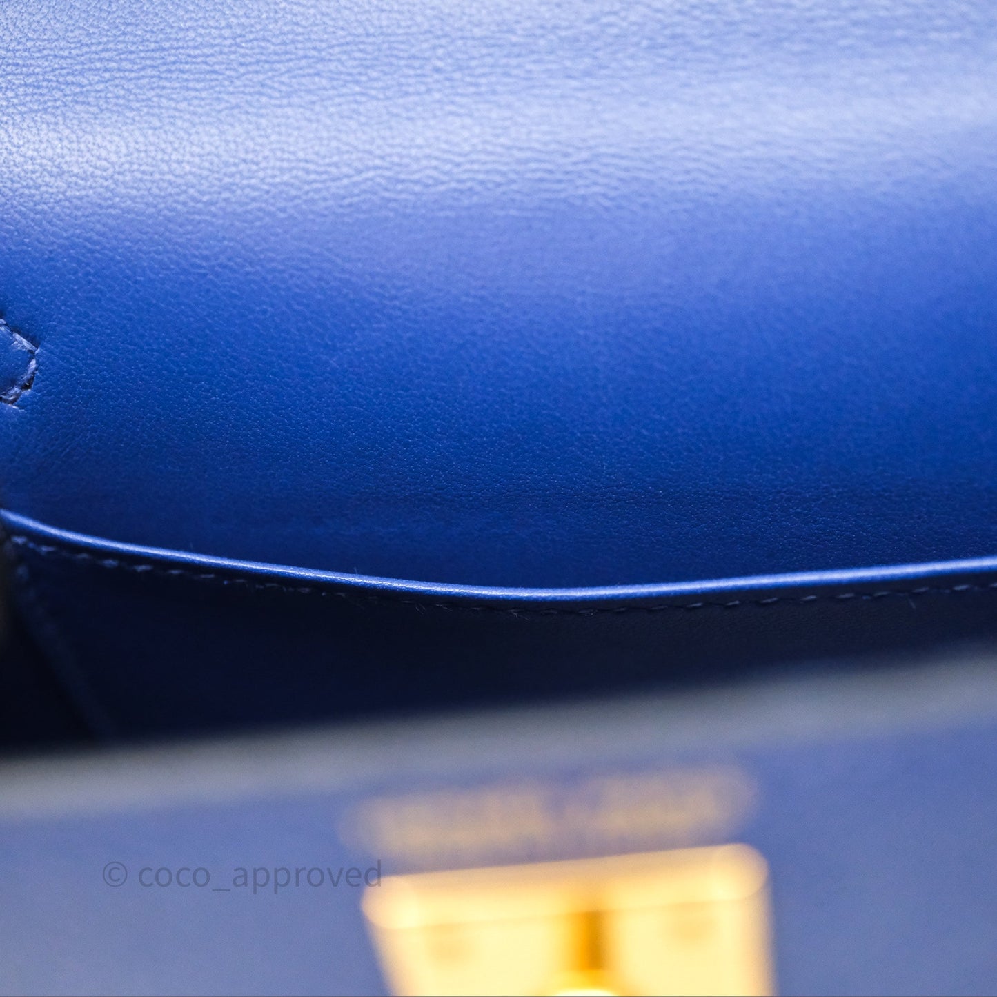 Hermes Mini Kelly Electric Blue Espom Gold Hardware