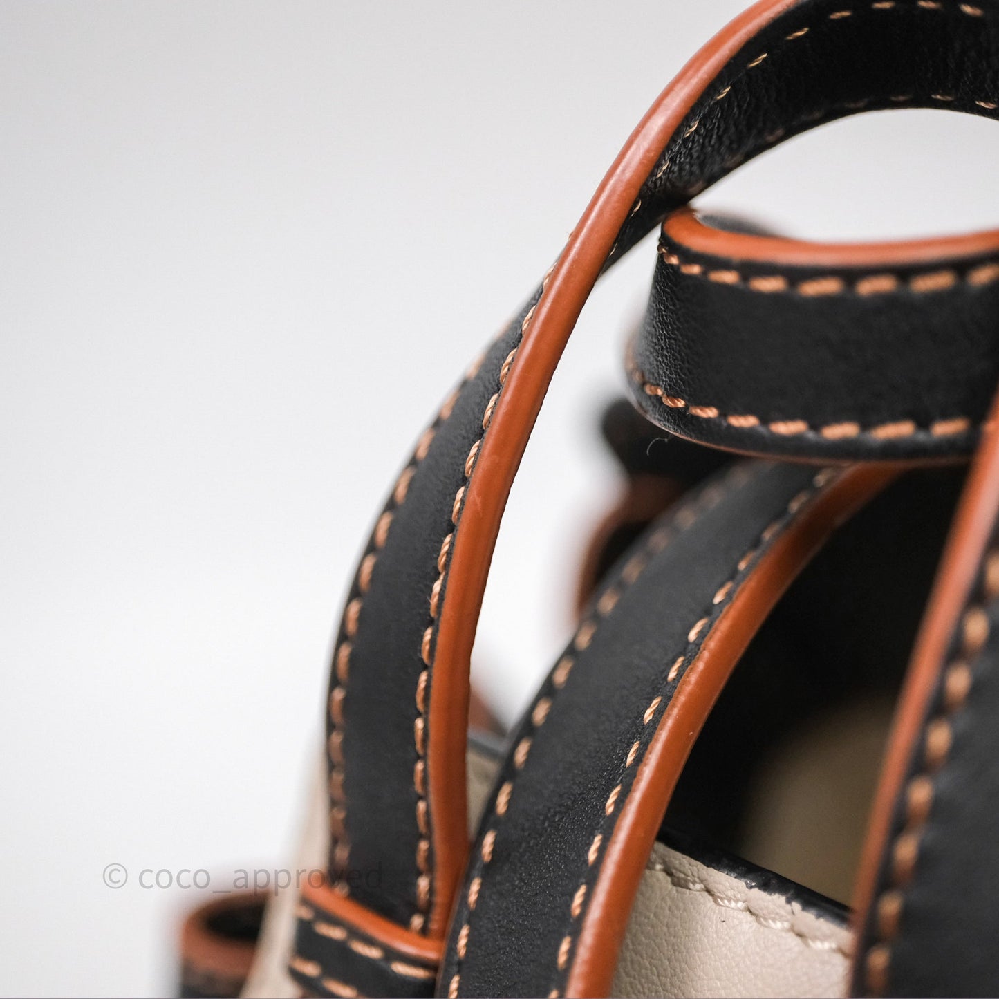 Loewe Mini Hammock Drawstring Beige/ Black Calfskin